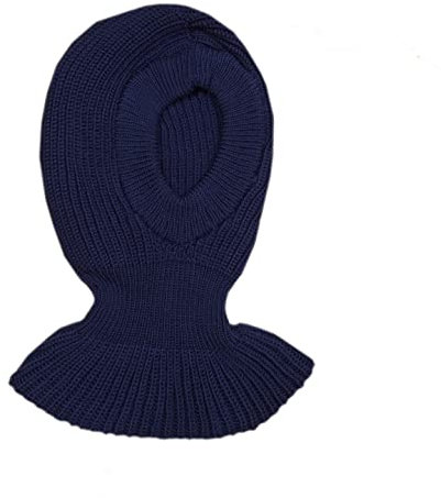100% Merino Wolle Balaclava Hut Mütze Schal Gestrickt Schafswolle Erwachsene Frauen Männer Unisex Dark blue