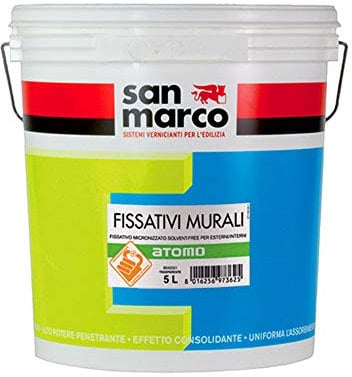 San Marco ATOMO Fissativo murale inodore per esterni e interni, colore: Trasparente, size: 5 lt