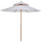 Outsunny Parasol droit Parasol de jardin rond Parasol en Bois 2 Toit Polyester 180 g/m² dia. 2,7 x 2,6H m Blanc