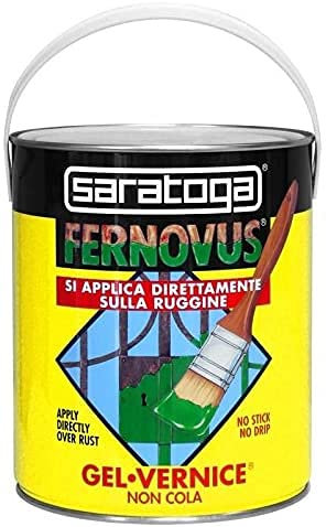 SARATOGA Vernice Gel Antiruggine Pronta All'Uso Senza Bisogno Di Trattamenti Preliminari, Latta Da 2500 Ml Grigio Forgia Metallizzat