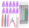 Panlom Silicone Manicure Carving Pen Acrylic Handle with Gel Nail Polish Remover Kit Cuticle Pusher Nail Buffer Nail Clipper