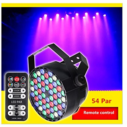 LED Par Licht 512 DMX LED Bühnenlicht Klangregelung mit Fernbedienung 7 Modi RGB Lichteffekte für Weihnachten Geburtstag Party Disco DJ schow Bühnenbeleuchtung (2 Stücke, 54 LEDs)