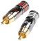 Hicon CM07 Cinchstecker 2er Set chromfarben RCA Hi-Fi Phono - HI-CM07-NTL/RED