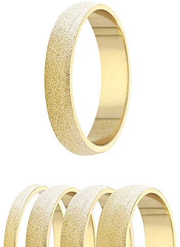 Ring - 925 Silber - 4 Breiten - Diamant - Gold [48.] - Breite: 5mm - Ringgröße: 62