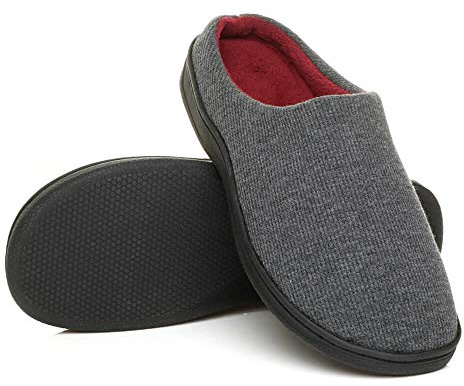 AJVANI flat winter fur lined memory foam mules slippers house shoes size 12 46