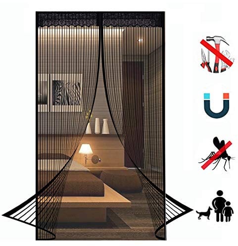 Zanzariera Magnetica,Chiusura Automatica Tenda Zanzariera a Strisce Anti Zanzare Insetti per Porte Finestre Balcone Soggiorno Porta per Casa Ufficio