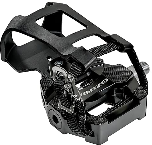 Venzo Fitness-Fahrrad, kompatibel mit Shimano SPD-Pedalen mit verstellbaren Zehenclips und Stollen, geräuschlos, neues Modell mit stärkerer Achse