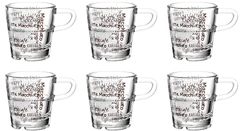 LEONARDO HOME 023995 Espressotasse Senso Cafe 6er Set, Glas, 70 milliliters