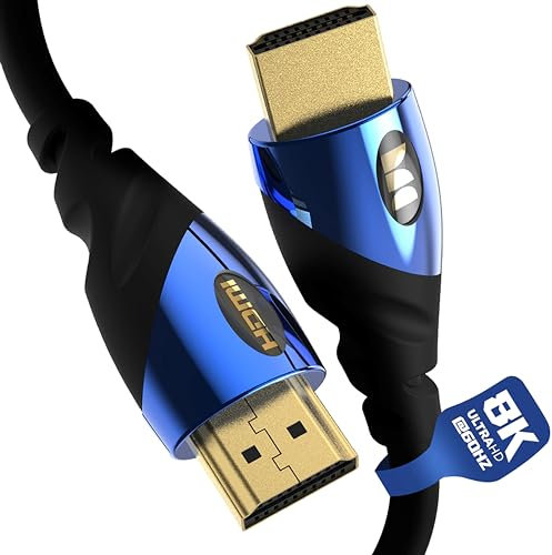 Monster Ultra High-Speed 8K Blue HDMI 2.1 Cable at 48 Gbps 8 ft