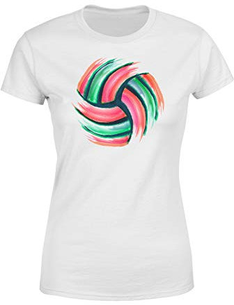 Volleyball Red Damen T-Shirt Training Beachvolleyball Sporttshirt Geschenkidee, Weiß, Größe: Small