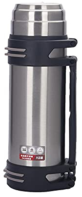 Tasse Thermique à Thé sans BPA,Tasse à Large Ouverture de Grande capacité, Bouilloire Chaude à Double Vide-Couleur Naturelle_1.2L, Ouverture/Fermeture Facile Isotherme Mug