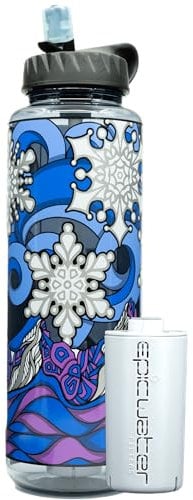 Epic Nalgene OG,Water Bottle with Filter,USA Made Bottle and Filter,Dishwasher Safe,Filtered Water Bottle,Travel Water Bottle,Removes 99.99% Tap Water Impurities (48 Ounce, POW Special Edition)