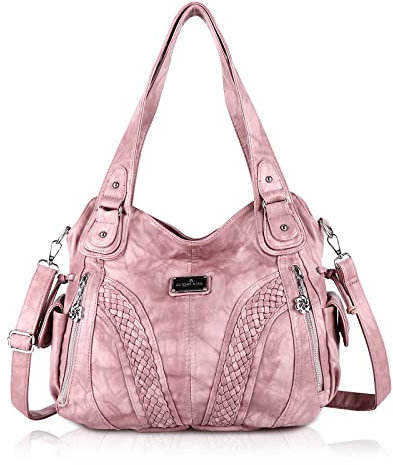 Angel Kiss Groß Hobo Tasche Damen Handtasche Umhängetaschen Schultertasche weiches PU leder tolle taschen Viele Fächer für Frauen
