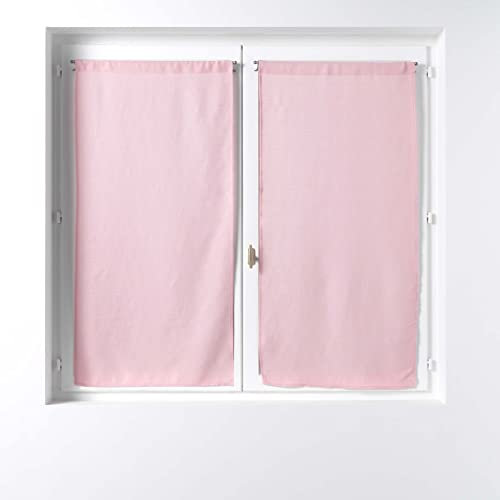 Douceur d'Intérieur, Coppia di tende passapasta (2 x 60 x 120 cm) Soane Rosa, Voile Tessuto