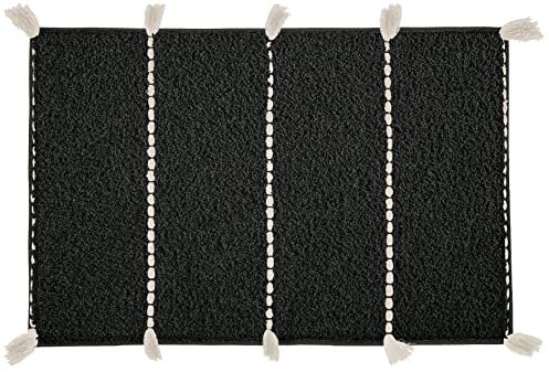 Kleine Wolke Badteppich Travis, Farbe: Schwarz, Material: 100% Baumwolle, Größe: 80x140 cm