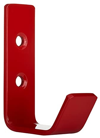 SOTECH Kleiderhaken Loxten 60 x 20 x 45 mm signalrot echt Edelstahl | Garderobenhaken Wandhaken mit 3 mm Materialstärke Jackenhaken mit abgerundeten Kanten