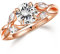 Willow Moissanite Engagement Rings for Women, Rose Gold Sterling Silver, Created Moissanite