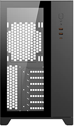SaharaGaming(Tempered and Mesh Metal Panel) (Case Only, Tempered Glass) Supports E-ATX, ATX, Micro-ATX and ITX
