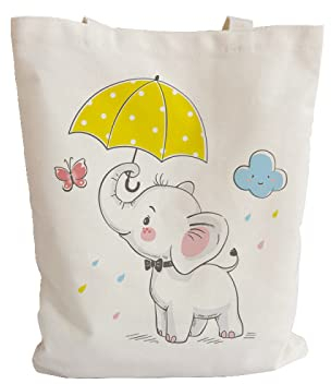 ZHOUHONG Jutebeutel Schmetterling Blauer Elefant Tote Bag Wiederverwendbar Stoffbeutel mit Reißverschluss Stofftasche Hohe Kapazität Stofftaschen Dauerhaft Jute Tasche Stoffbeutel Bedruckt 25x30cm