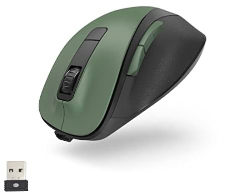 Hama MW-500 Recharge Ergonomische Maus Funk Optisch Waldgrün 6 Tasten 1600 DPI Ergonomisch, Wiederaufladbar
