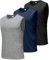 Boyzn Tank Top Herren 3er Pack Training Fitness Bodybuilding Tankshirt Schnelltrocknendes Muskelshirt Ärmellos Weste für Men Black/Navy/HGrey-3P03-L