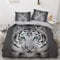 YASMENG Bettwäsche 155x220 3teilig Tiger Motiv Thema Weiß Grau 3D Bettbezug Set Weich Komfort Mikrofaser Bettwäsche für Geschenke Zimmer Deko mit Reißverschluss und 80x80 cm Kissenbezug
