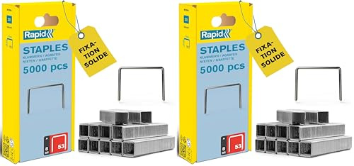 Rapid 40303084 High Performance Staples,Silver, No.53, Leg Length 8 mm, 5000 Pieces (Pack of 2)