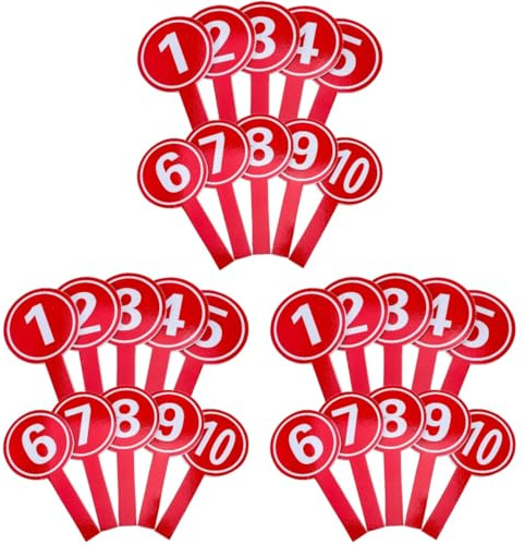 Cabilock 30 Pezzi Palette Segnapunti Numerate Portatili 7.68X3.94X0.71In Tavole Punteggio per Giuria E Competizioni Sportive Facilità D'Uso E Materiale Sicuro