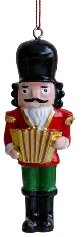 Nussknacker-Weihnachtsdekoration, 11 cm, Kunstharz, Nussknacker, Soldat mit Umhängeband, Mini-Nussknacker-Figuren, realistische Nussknacker-Ornamente für Weihnachtsbaumschmuck, 1/4 Stück