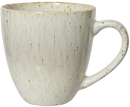 Tasse en faïence, 13 cm, beige, marron, avec anse - Tasse à thé en céramique - Tasse à thé, à café - Vaisselle vintage - Cadeau