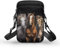 SEANATIVE Damen-Umhängetasche, kleine Schultertasche, Handtasche, Handytasche, Brieftasche, Schwarzes Pferd, Einheitsgröße