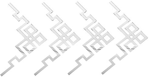 jojofuny Lot De 4 Bandes Autocollantes Pour Miroir De Salle De Bain Décoratives Argentées