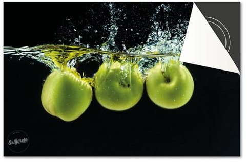 Induktionsschutz von Dietrix - Schutzmatte 81x52cm - Splash Äpfel - Base - Für Induktionskochfeld/Induktionsherd - Herdabdeckung Ceranfeld - Helle Unterseite - Herdabdeckplatte