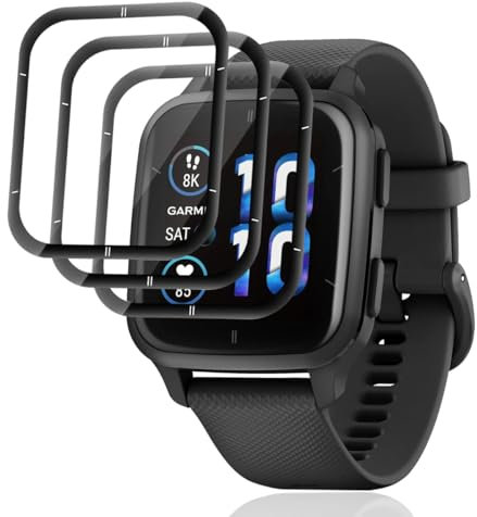 Jewloofa Verre Trempé pour Garmin Venu Sq 2 Protection écran [3 Pièces], Transparent HD/Sans Bulles, Protection écran pour Garmin Venu Sq 2