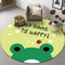 TSMMB Teppich Rund 140 cm Kinderzimmer Mädchen Motiv Cartoon-Frosch Teppich Wohnzimmer Schlafzimmer Kurzflor Waschbar Kinderteppich Rutschfes,A18