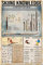 Eine Geschichte der Skier, Metallblechschild, Skiwissen, grundlegende Infografik, Vintage-Poster, Club, Schule, Zuhause, Küche, Outdoor, Erholungsraum, Heimdekoration, Plakette, 20,3 x 30,5 cm