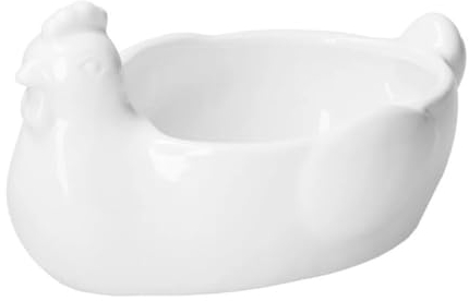 La Porcellana Bianca Ciotola Portauova Gallina in Porcellana Fattoria 21,5x14xh11 cm