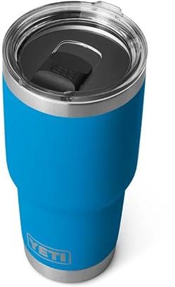 YETI Rambler Tumbler, Vacuum Insulated Stainless Steel Tumbler with Magslider Lid, Big Wave Blue, 30 oz (887 ml)