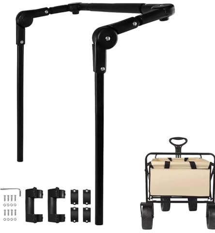 Chiebegriff Bollerwagen - Zusammenklappbarer Allzweckwagen Ersatzteile, Sackkarre Treppensteiger | Bollerwagen Faltbar Karrenstange Handwagen, Faltbarer Handwagen Transportwagen Teleskopstange