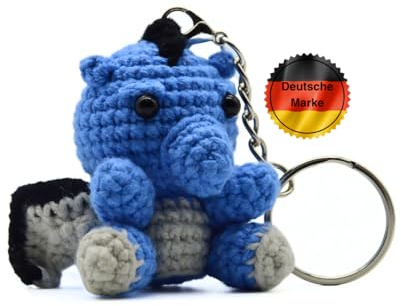 KEYSPACE Schlüsselanhänger Drache Draco - liebevoll handgemacht gehäkelte Kuscheltiere Amigurumi - süßer Drachen Anhänger - Häkeltiere - mini Anhänger Drache - Drache Kuscheltier