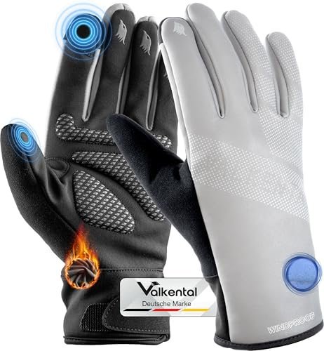Valkental® Gants de vélo imperméables avec Isolation 3M | Rembourrés et antidérapants | Gants d'hiver et Gants de mi-Saison [Hommes & Femmes] avec Fonction Tactile GloRider V2