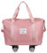 Sac de Voyage avec roulettes, Sac à Bagages Pliables Extensible, Sac de Sport de Grande Capacité Sac de Voyage de Week-End avec roulettes Amovibles pour Femme et Homme (Rose)