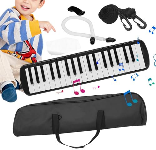 Melodica-Instrument mit 37 Tasten, lustiges Luftklavier | Blastastatur, Melodika-Instrument für Kinder, Mundharmonika-Enthusiasten, Melodica-Musikinstrument für Anfänger und Kinder