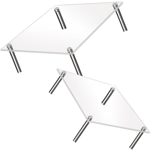 PRETYZOOM Espositore Per Dolci in Acrilico Da 2 Pezzi Con Base in Metallo Per Feste in Casa Banchetti E Ristoranti