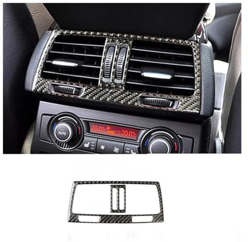 NKCVEZBW Carbon Fiber Auto Heckklappe Klimaanlage Outlet Vent Panel Dekor Aufkleber Kompatibel mit BMW X5 E70 X6 E71 2008-2013 Auto Innenausstattung(C)