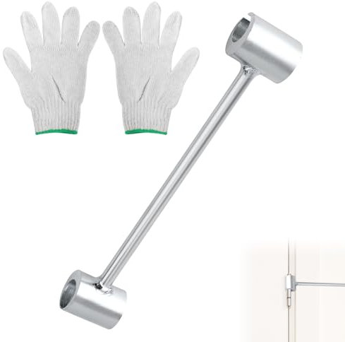 Lasuroa Hinges Gaps Adjusting Wrench, 0.91-0.98in Steel Door Hinge Adjustment Tool with Cotton Thread Gloves, Practical Hardware Tool