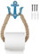 Nautical Toilet Paper Holder Wall-Mounted Rope Roll and Towel Holder for Bathroom, Natural Rustic Jute Rope with Anchor Decor for Beach Seaside Themed (Blue)