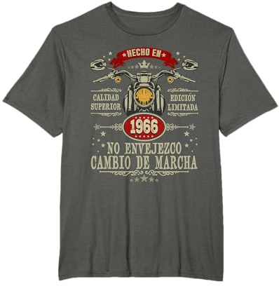 Hecho en 1966 - 60 Años Cumpleaños Moto Biker Hombre Motero Camiseta
