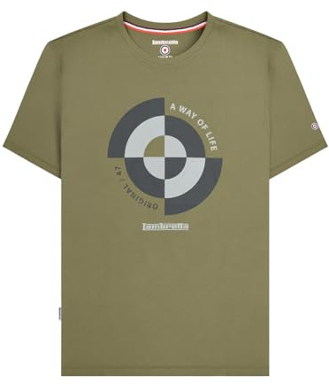 Lambretta Mens Target Quadrant Tee Big & Tall T-Shirt Short Sleeve - Khaki - 5XL