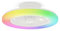 BKZO Modern LED Ceiling Light with Fan, RGB Ceiling Fan Lights, 6 Ventilation speeds, infinitely dimmable Light for Living Room, Bedroom, Office, 3000-5500 K,(White 48CM RGB)